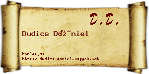 Dudics Dániel névjegykártya